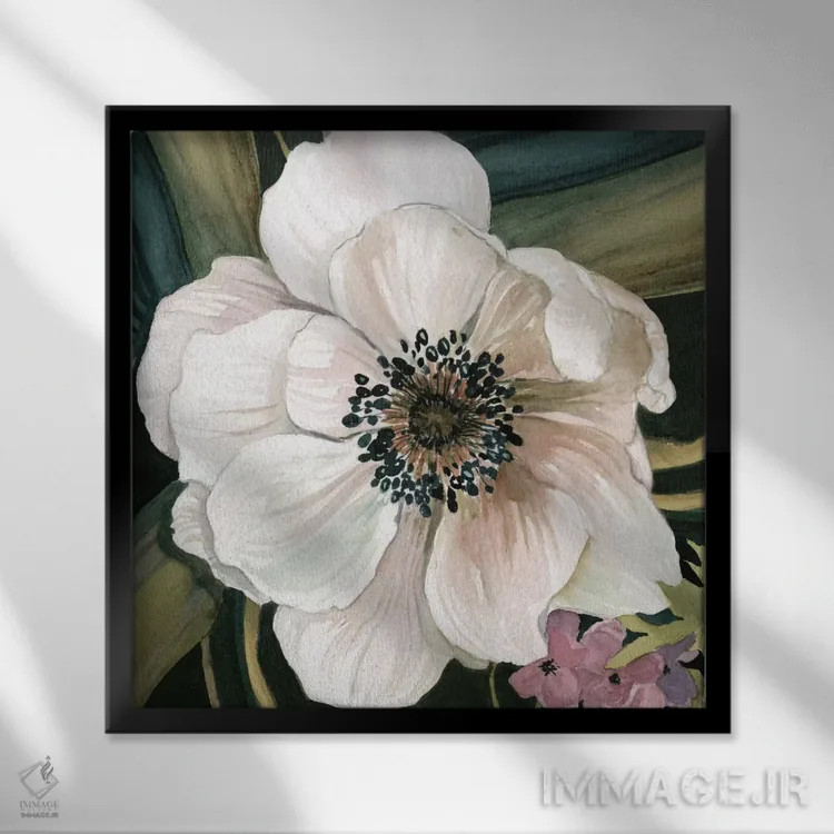 تابلو مطالعه گل شقایق دریایی IV اثر کارول رابینسون - نمای قابدار مشکی