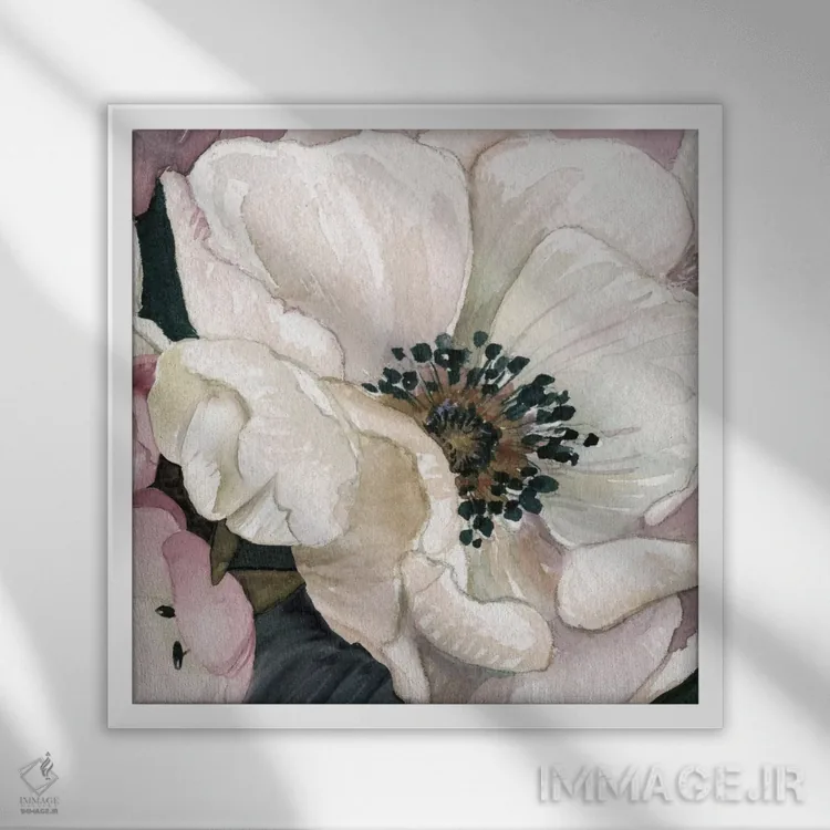 تابلو مطالعه گل شقایق دریایی III اثر کارول رابینسون - نمای قابدار سفید