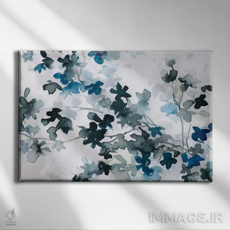 تابلو شکوفههای گیلاس آبی اثر کارول رابینسون - نمای روبهرو روی دیوار