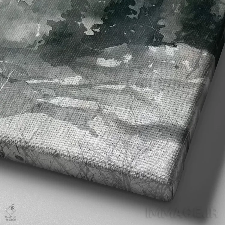 تابلو غروب بر فراز کوه اثر کارول رابینسون - نمای نزدیک بافت بوم