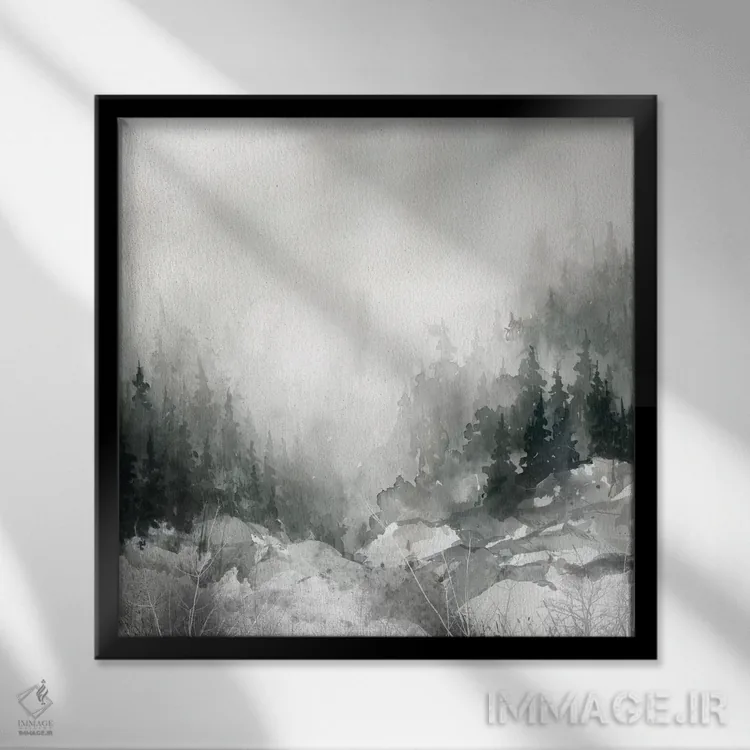 تابلو غروب بر فراز کوه اثر کارول رابینسون - نمای قابدار مشکی