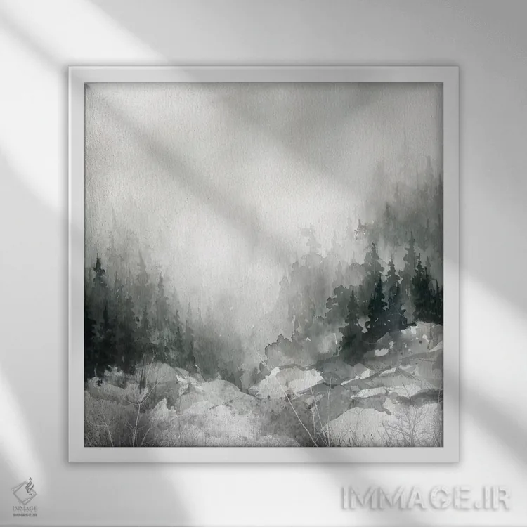 تابلو غروب بر فراز کوه اثر کارول رابینسون - نمای قابدار سفید