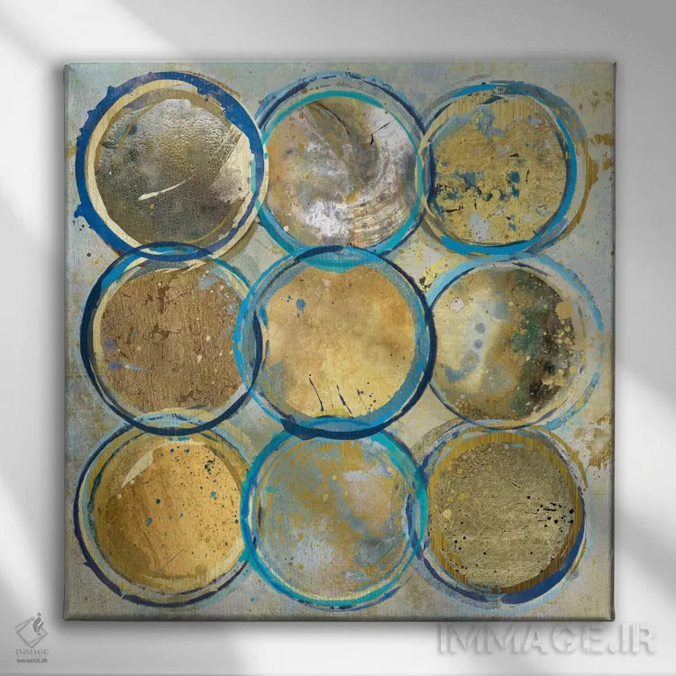تابلو طلای نیلی اثر کارول رابینسون - نمای روبهرو روی دیوار