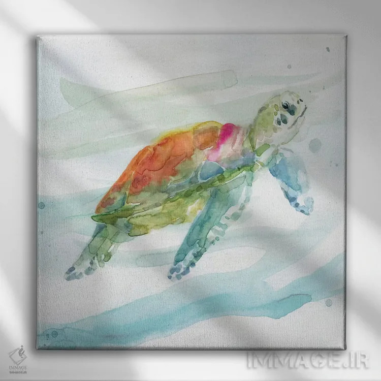 تابلو لاکپشتهای گرمسیری شمارهٔ ۱ اثر کارول رابینسون - نمای روبهرو روی دیوار