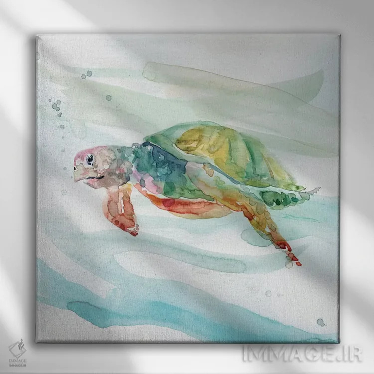 تابلو لاکپشتهای گرمسیری شمارهٔ ۲ اثر کارول رابینسون - نمای روبهرو روی دیوار