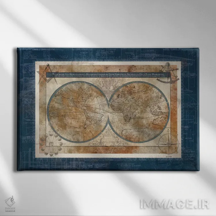 تابلو طرح اولیهٔ جهان اثر کارول رابینسون - نمای روبهرو روی دیوار