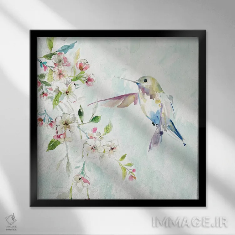 تابلو مرغ مگسخوار شمارهٔ ۴ اثر کارول رابینسون - نمای قابدار مشکی