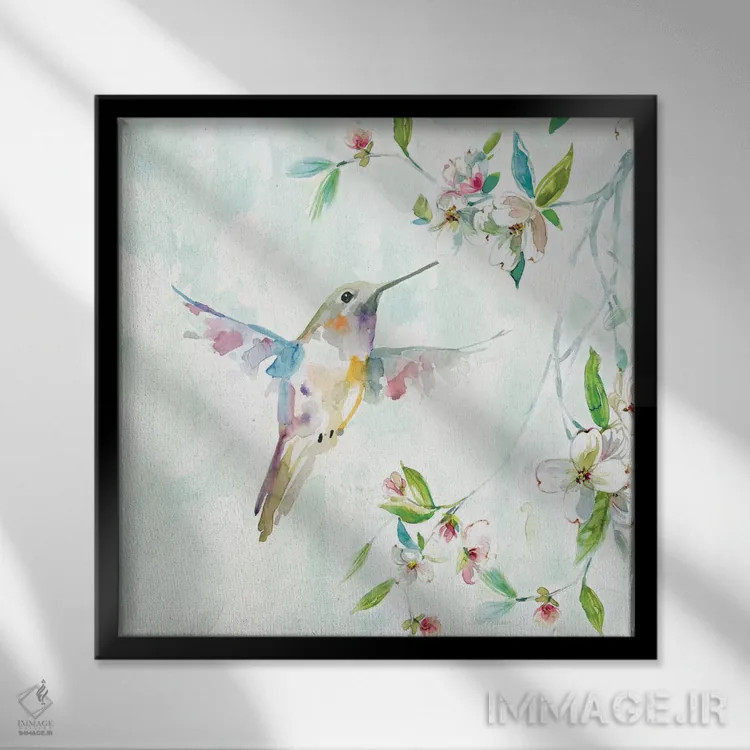 تابلو مرغ مگسخوار شمارهٔ ۱ اثر کارول رابینسون - نمای قابدار مشکی