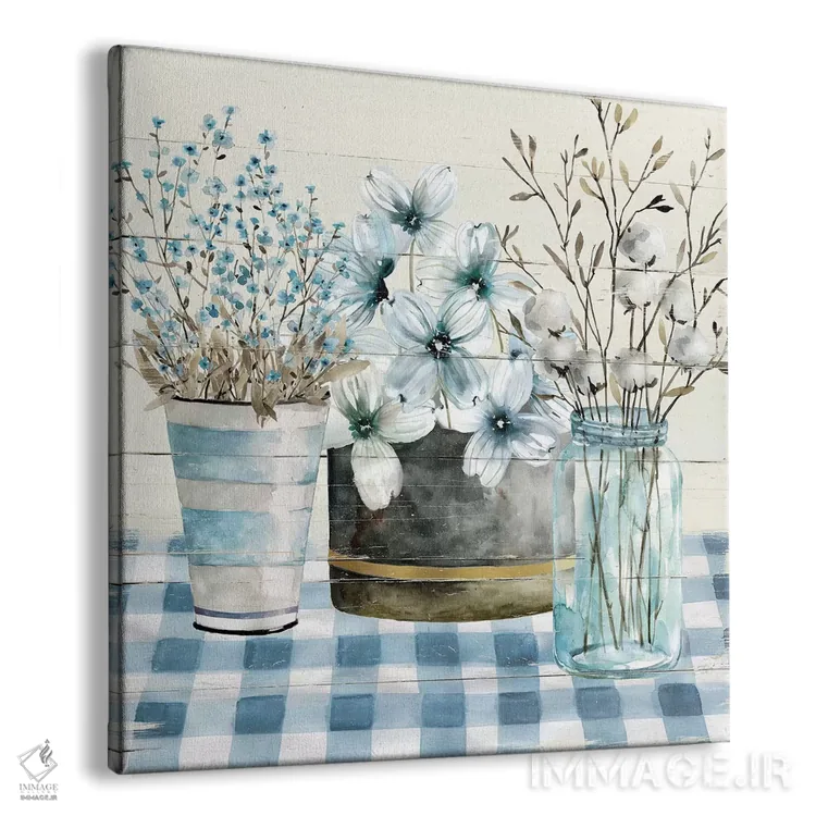 تابلو خانهٔ روستایی آبی اثر کارول رابینسون - نمای پرسپکتیو محصول