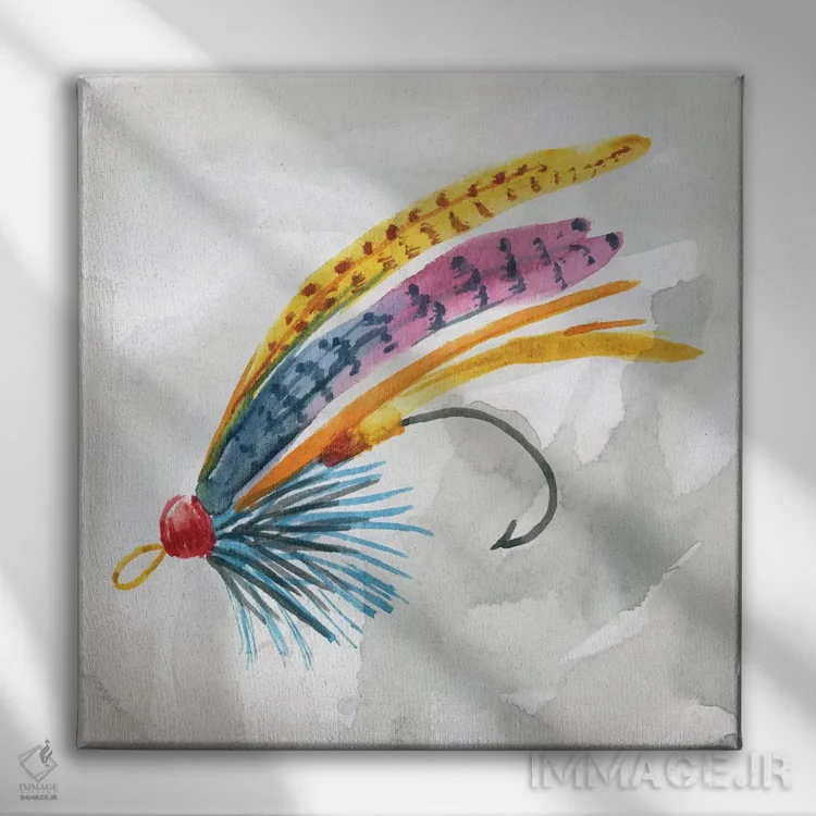 تابلو قلاب ماهیگیری شمارهٔ ۳ اثر کارول رابینسون - نمای روبهرو روی دیوار