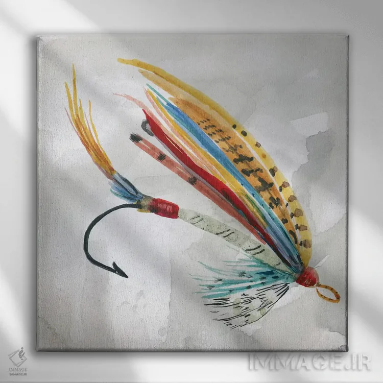 تابلو قلاب ماهیگیری شمارهٔ ۱ اثر کارول رابینسون - نمای روبهرو روی دیوار