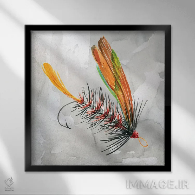 تابلو قلاب ماهیگیری شمارهٔ ۲ اثر کارول رابینسون - نمای قابدار مشکی