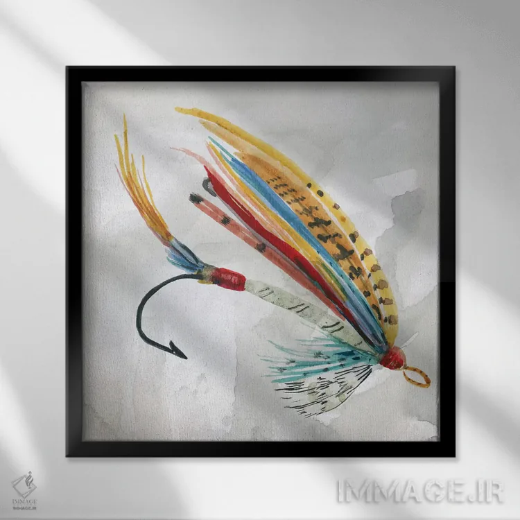 تابلو قلاب ماهیگیری شمارهٔ ۱ اثر کارول رابینسون - نمای قابدار مشکی