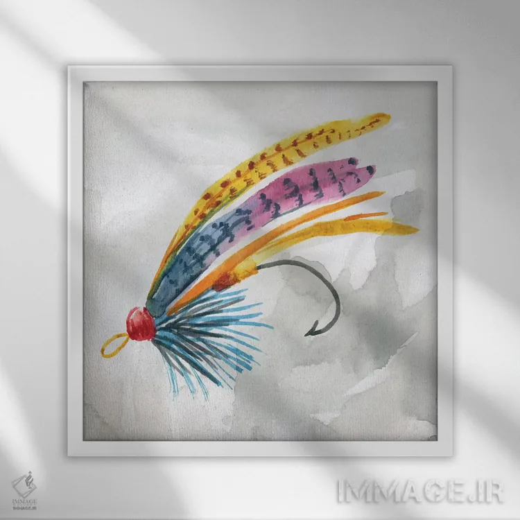 تابلو قلاب ماهیگیری شمارهٔ ۳ اثر کارول رابینسون - نمای قابدار سفید
