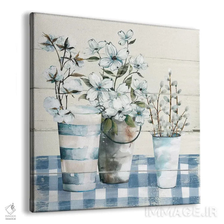 تابلو شطرنجیهای آبی (پارچه) اثر کارول رابینسون - نمای پرسپکتیو محصول