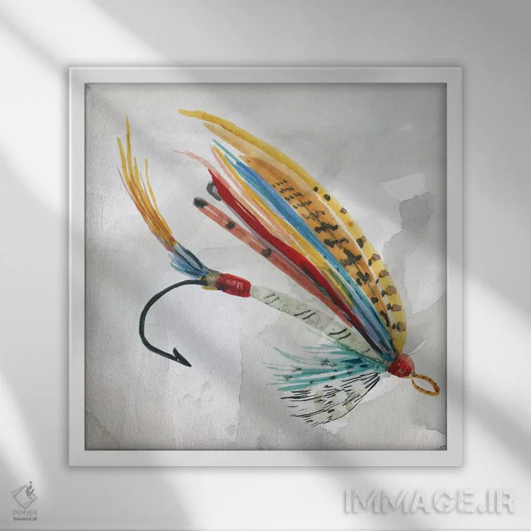 تابلو قلاب ماهیگیری شمارهٔ ۱ اثر کارول رابینسون - نمای قابدار سفید