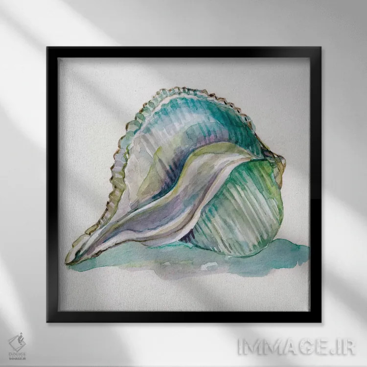 تابلو صدف مالِکُن شمارهٔ ۱ (محل ساحلی) اثر کارول رابینسون - نمای قابدار مشکی