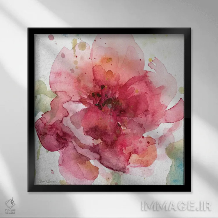 تابلو سرخی جسورانه شمارهٔ ۱ اثر کارول رابینسون - نمای قابدار مشکی