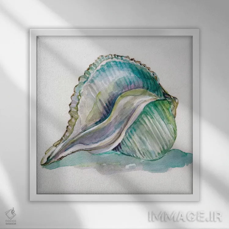 تابلو صدف مالِکُن شمارهٔ ۱ (محل ساحلی) اثر کارول رابینسون - نمای قابدار سفید