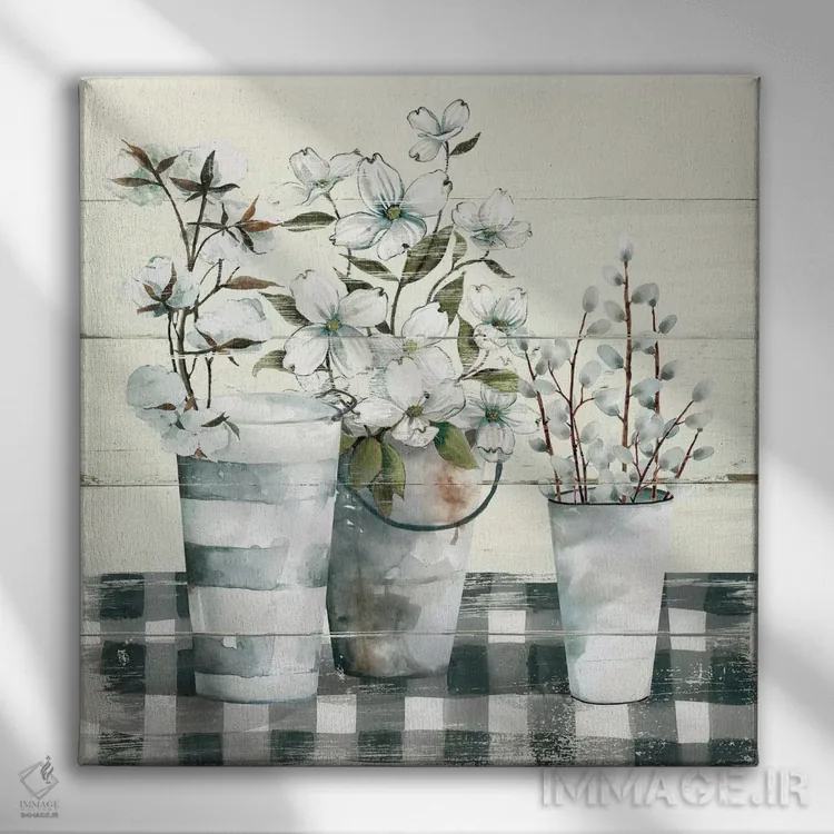 تابلو پارچه شطرنجی بهاری شمارهٔ ۱ اثر کارول رابینسون - نمای روبهرو روی دیوار