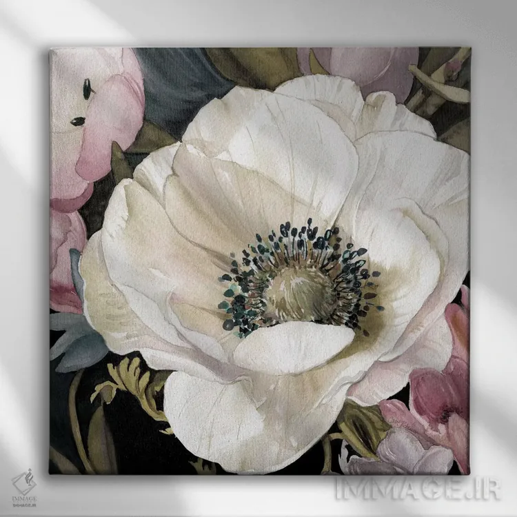 تابلو مطالعهٔ شقایق دریایی شمارهٔ ۲ اثر کارول رابینسون - نمای روبهرو روی دیوار