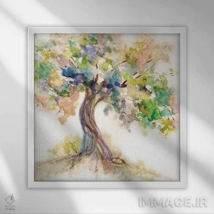 تابلو درخت زندگی اثر کارول رابینسون - نمای قابدار سفید