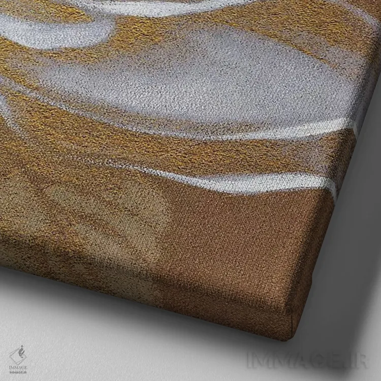 تابلو شکوفه طلایی شمارهٔ ۱ اثر کارول رابینسون - نمای نزدیک بافت بوم