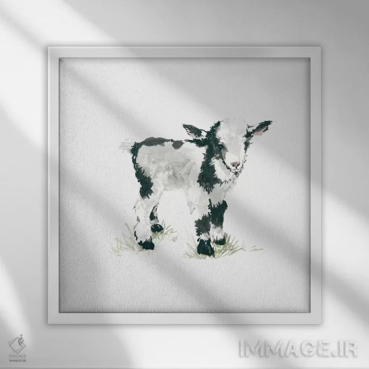 تابلو بز اثر کارول رابینسون - نمای قابدار سفید