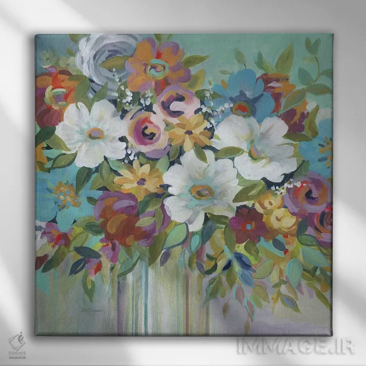 تابلو دستهگل کُنفتی شمارهٔ ۱ اثر کارول رابینسون - نمای روبهرو روی دیوار