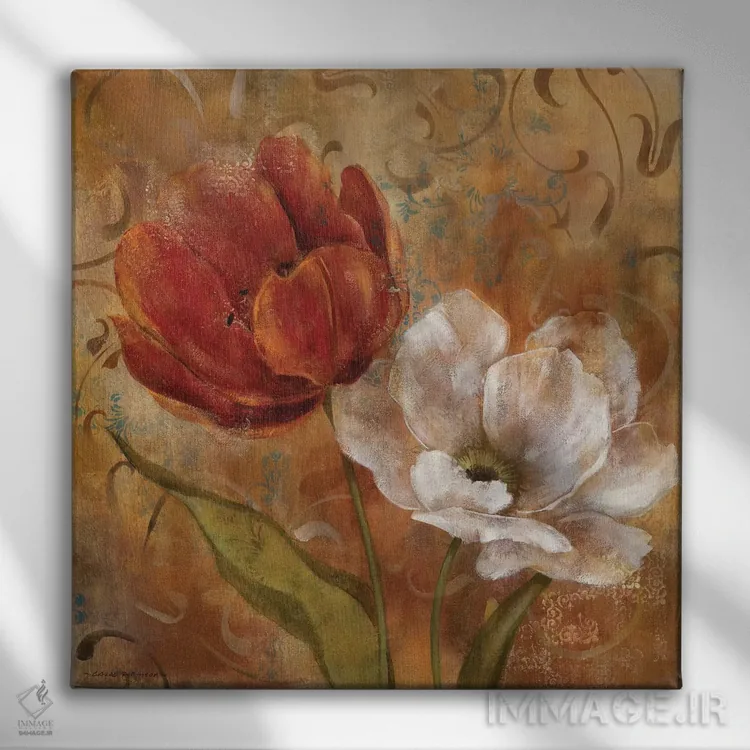 تابلو دوئت گلها ۲ اثر کارول رابینسون - نمای روبهرو روی دیوار