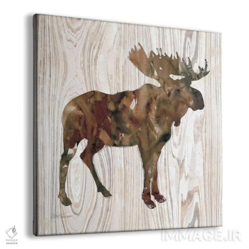 تابلو گوزن شمالی در جنگل کاج اثر کارول رابینسون - نمای پرسپکتیو محصول