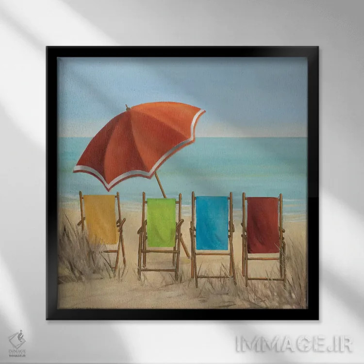 تابلو چهار تابستان ۱ اثر کارول رابینسون - نمای قابدار مشکی