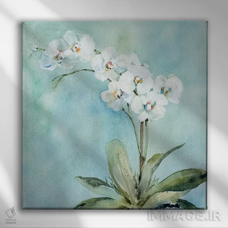تابلو "ارکیدهٔ آفتابخورده" اثر کارول رابینسون - نمای روبهرو روی دیوار