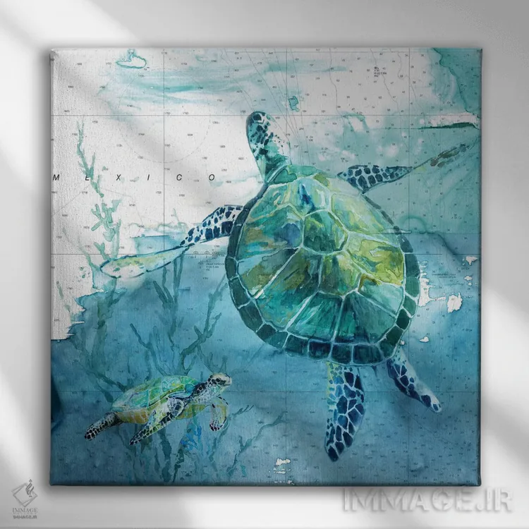 تابلو "شنای جزیرهای دو" اثر کارول رابینسون - نمای روبهرو روی دیوار