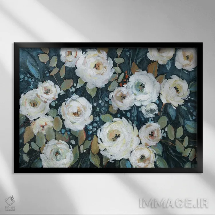 تابلو "باغ زیر نور ماه یک" اثر کارول رابینسون - نمای قابدار مشکی