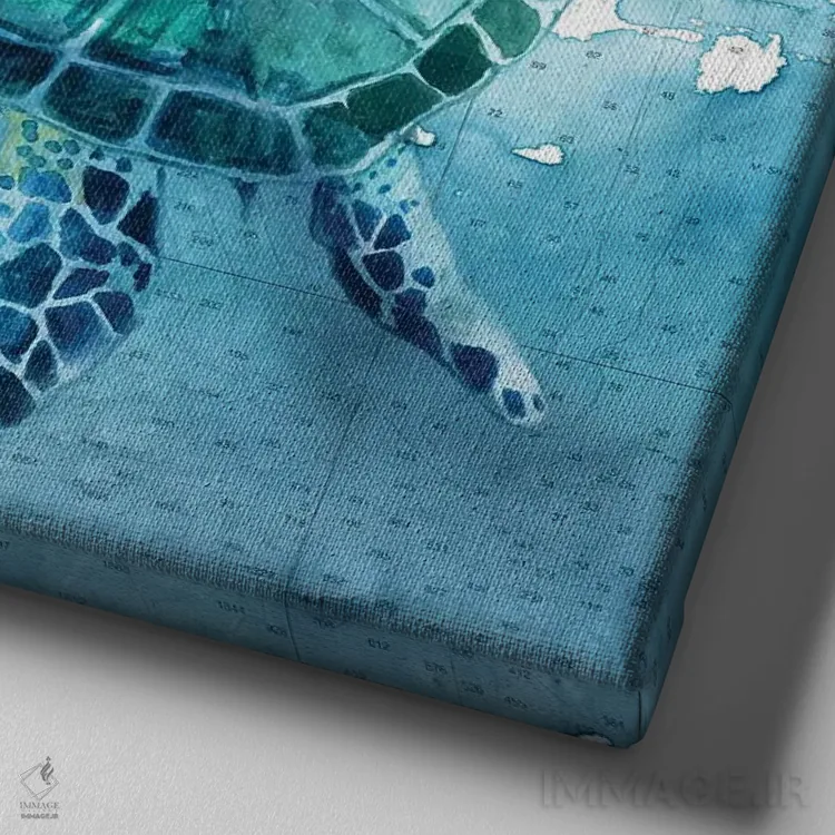 تابلو "شنای جزیرهای دو" اثر کارول رابینسون - نمای نزدیک بافت بوم