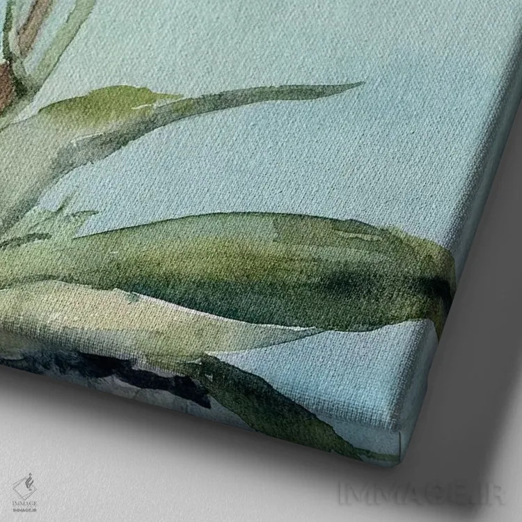 تابلو "ارکیدهٔ آفتابخورده" اثر کارول رابینسون - نمای نزدیک بافت بوم