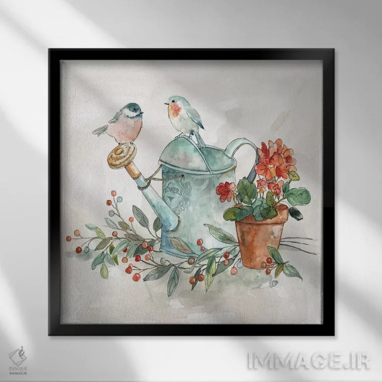 تابلو "نگاهی به باغ یک" اثر کارول رابینسون - نمای قابدار مشکی