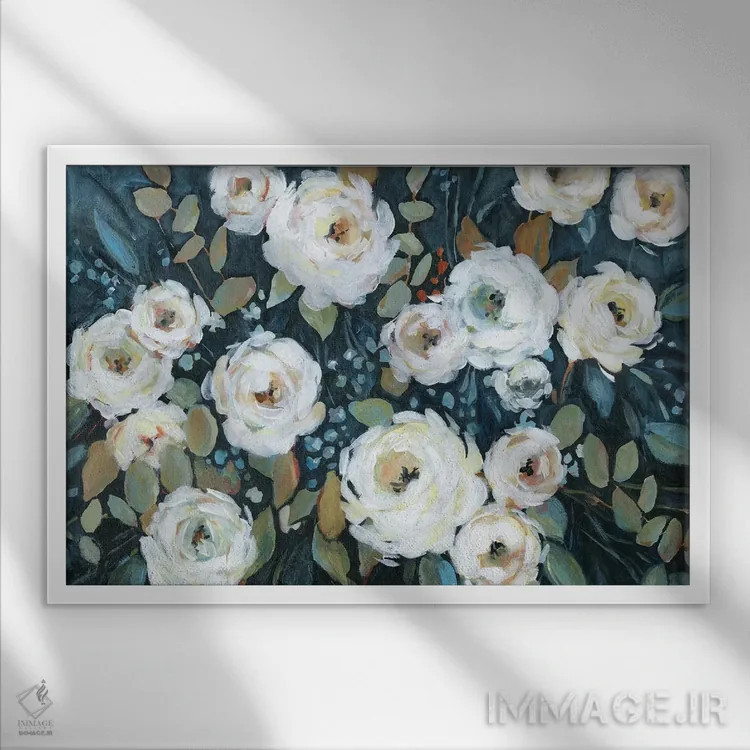 تابلو "باغ زیر نور ماه یک" اثر کارول رابینسون - نمای قابدار سفید