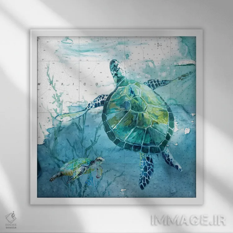 تابلو "شنای جزیرهای دو" اثر کارول رابینسون - نمای قابدار سفید