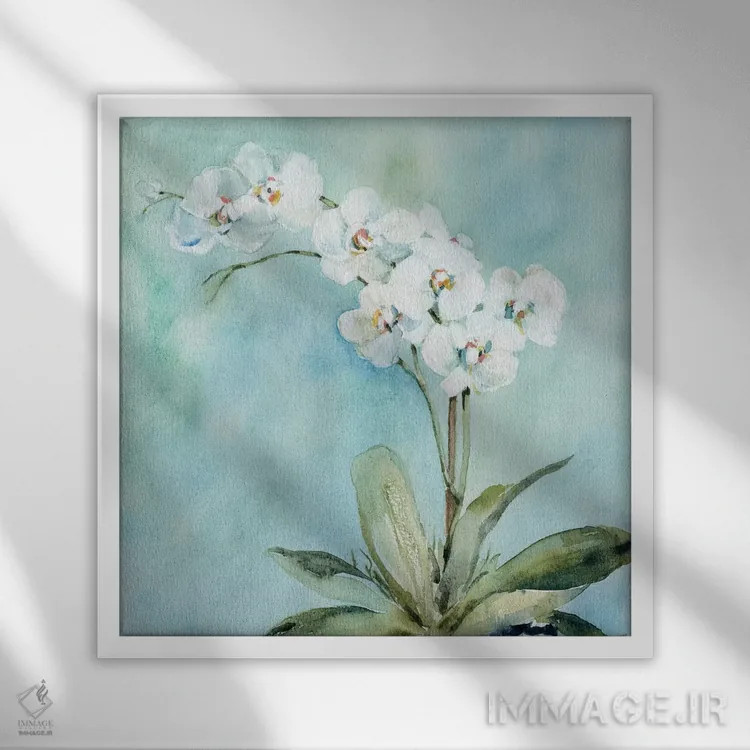 تابلو "ارکیدهٔ آفتابخورده" اثر کارول رابینسون - نمای قابدار سفید