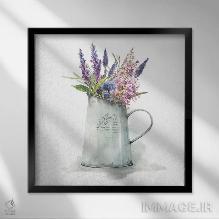 تابلو اسطوخودوس فرانسوی اثر کارول رابینسون - نمای قابدار مشکی