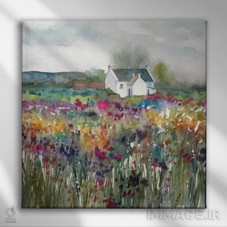 تابلو کلبه گلهای وحشی اثر کارول رابینسون - نمای روبهرو روی دیوار