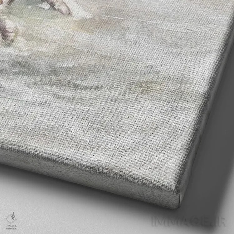 تابلو به ساحل رسیده I اثر کارول رابینسون - نمای نزدیک بافت بوم