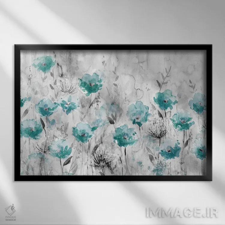 تابلو باغ شقایق اثر کارول رابینسون - نمای قابدار مشکی