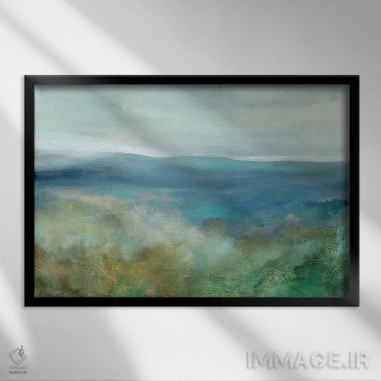 تابلو منظره کوه آبی اثر کارول رابینسون - نمای قابدار مشکی