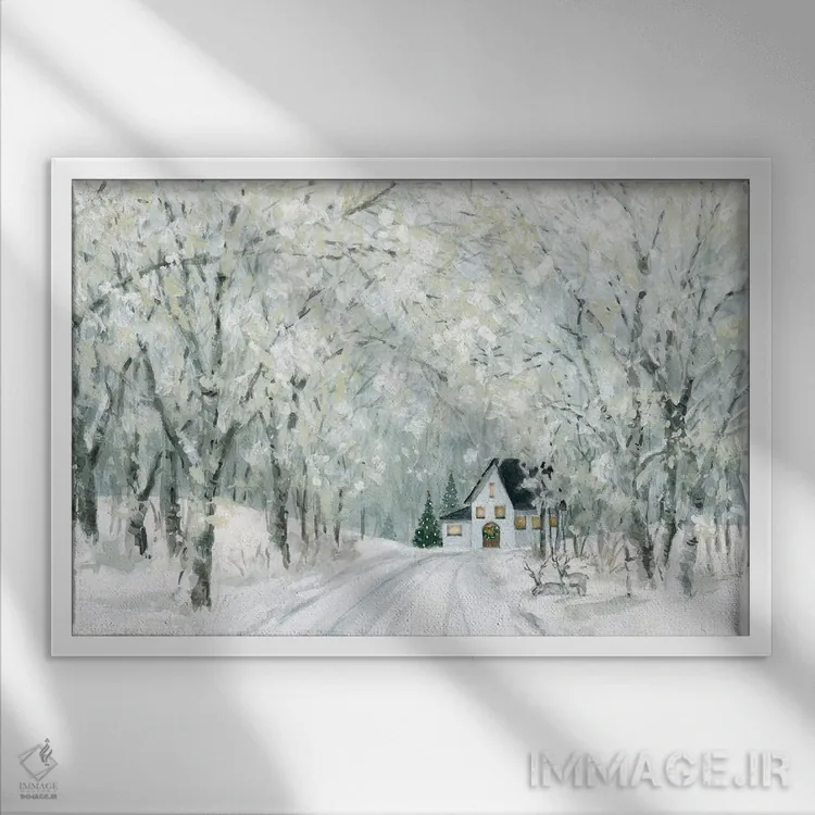 تابلو کوچهٔ کریسمس اثر کارول رابینسون - نمای قابدار سفید