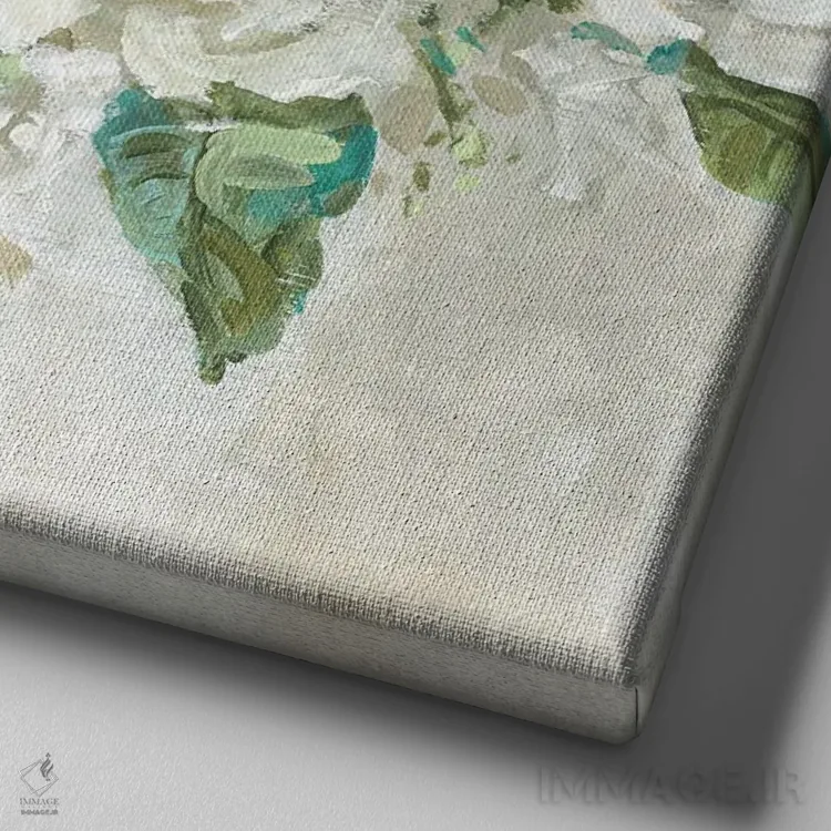 تابلو گل صدتومانی عصرگاهی اثر کارول رابینسون - نمای نزدیک بافت بوم