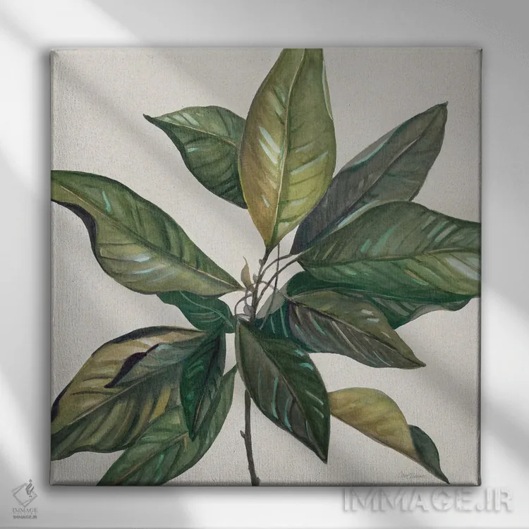 تابلو برگ ماگنولیا I اثر کارول رابینسون - نمای روبهرو روی دیوار