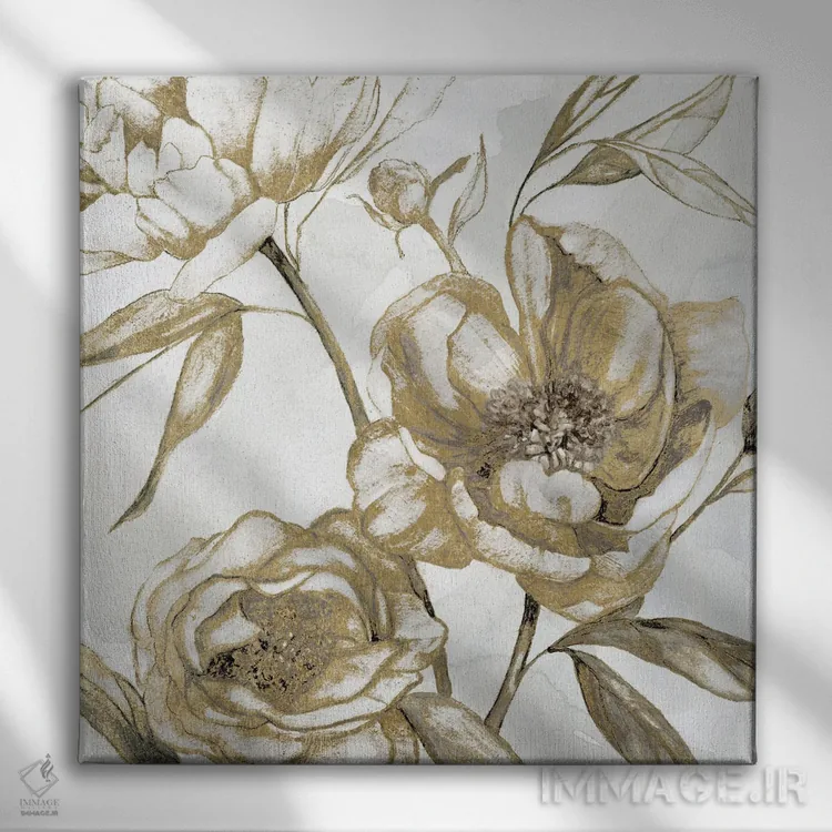 تابلو درخشش گل صدتومانی II اثر کارول رابینسون - نمای روبهرو روی دیوار